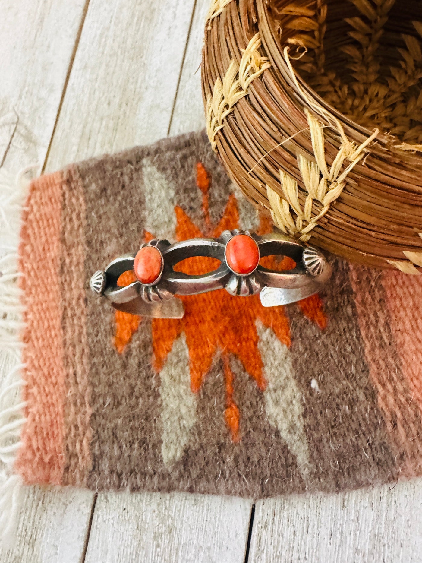 Handcrafted Spiny Oyster & Sterling Silver Cuff Bracelet by Chimney Butte