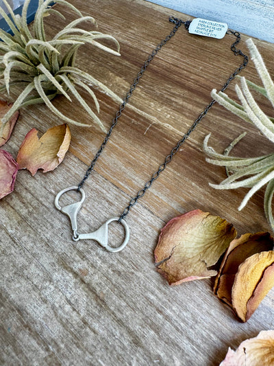 Snaffle Bit Pendant Necklace – Sterling Silver – 18 Inch