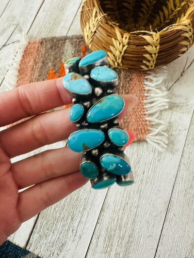 Handcrafted Turquoise & Sterling Silver Cuff Bracelet by Bobby Johnson /