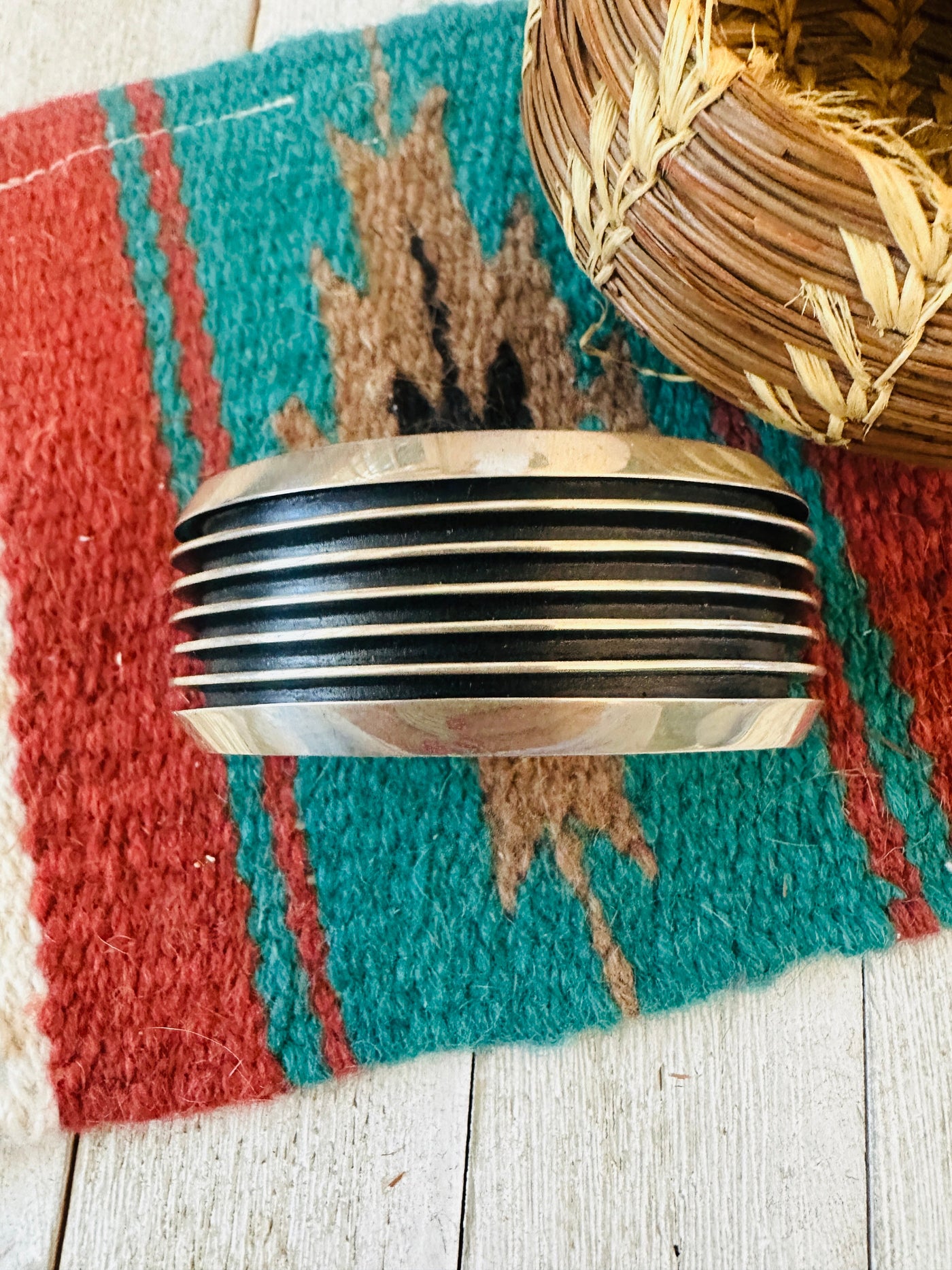 Hand Crafted Sterling Silver Cuff Bracelet By Tom Hawk