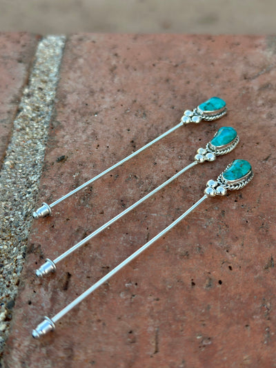 Handmade Sterling Silver and Turquoise Hat Pin