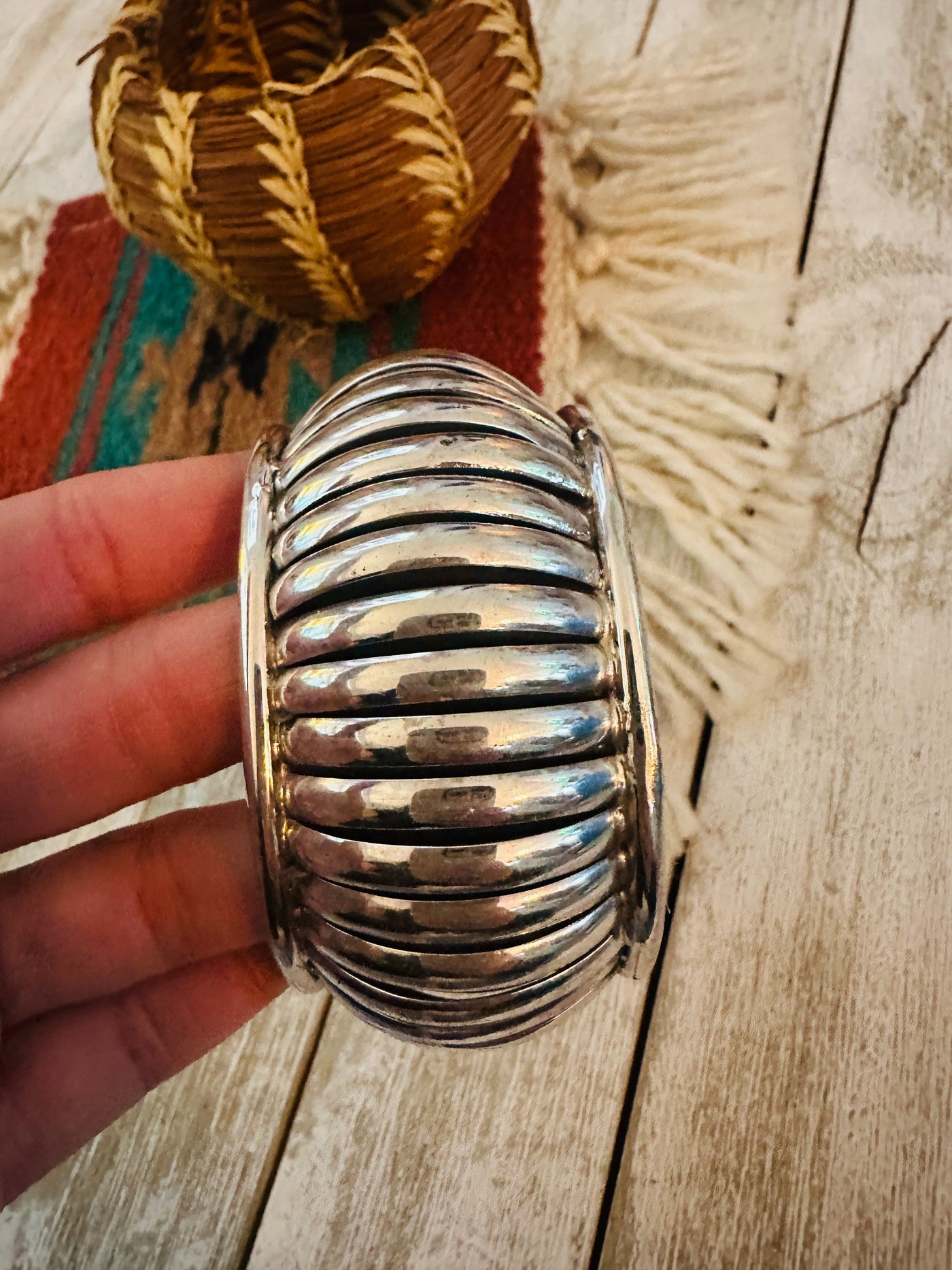 Handcrafted Rolled Sterling Silver Cuff Bracelet