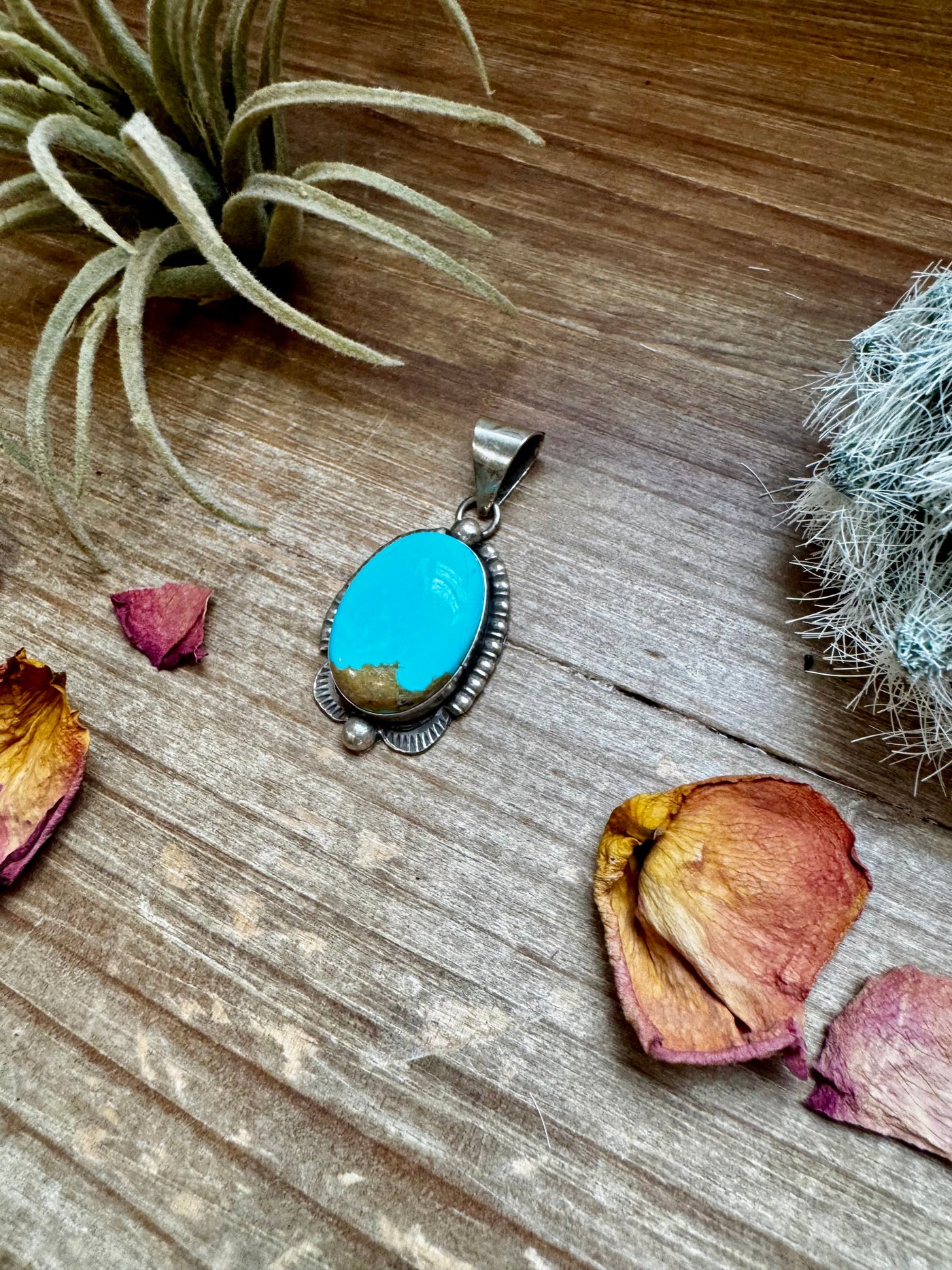 Oval Pendant - Kingman Turquoise & Sterling Silver