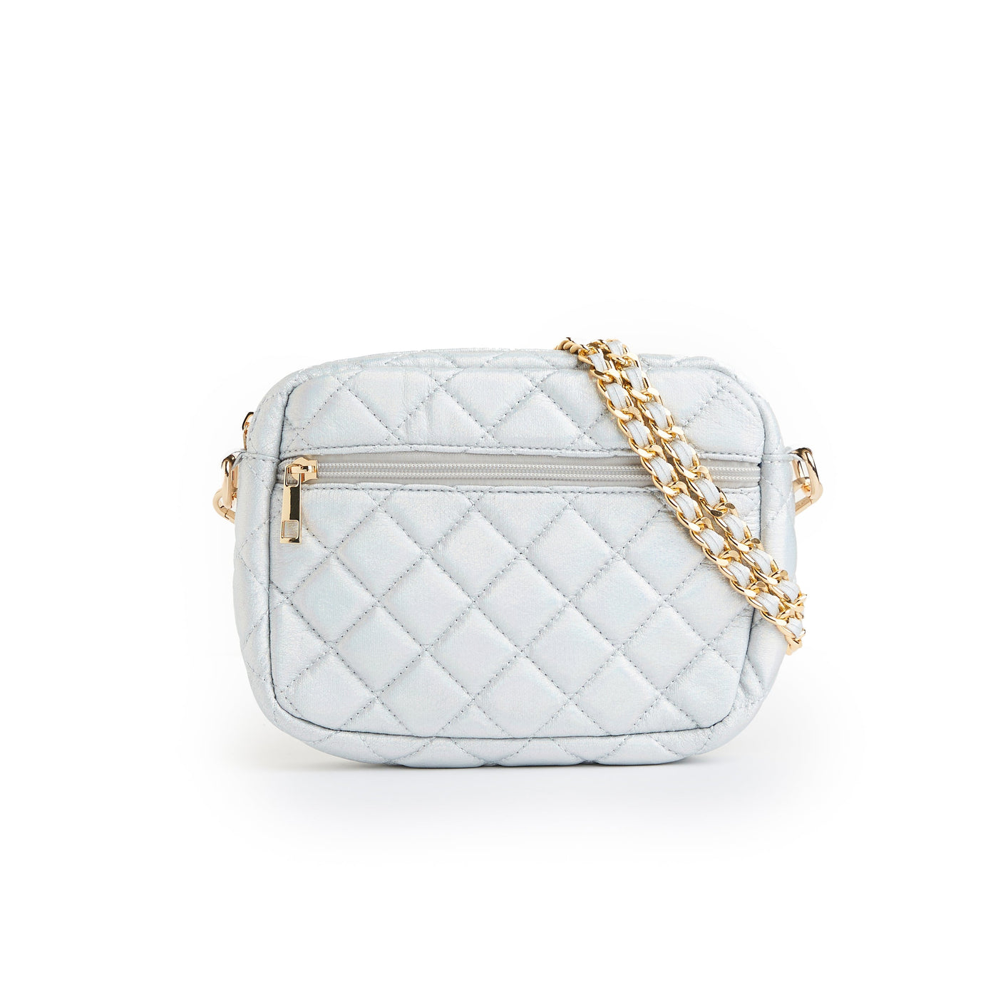 SueEllen Quilted Small Crossbody Bag with Gold Chain Strap