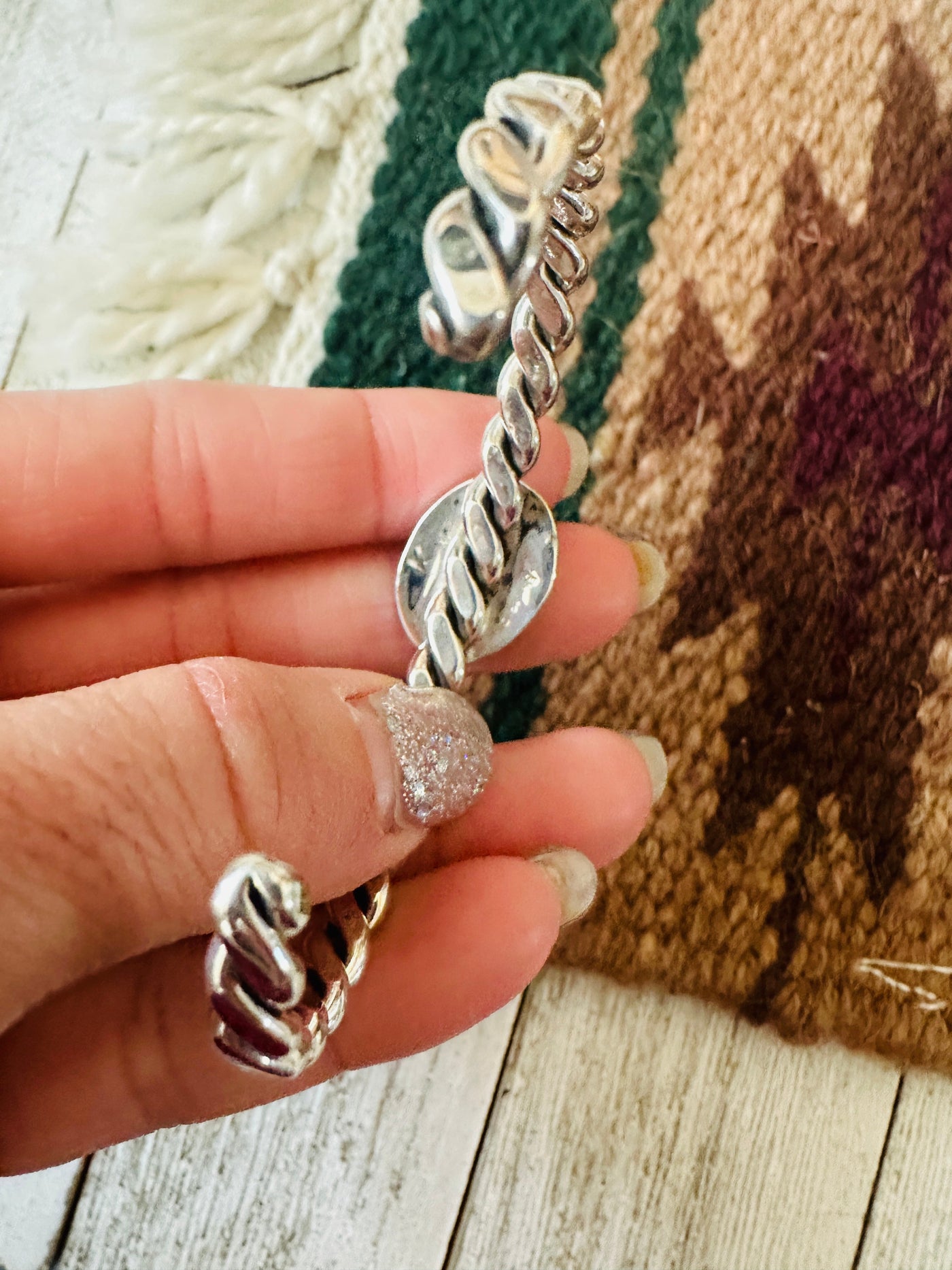 Navajo Onyx & Sterling Silver Cuff Bracelet