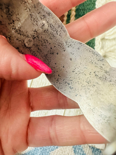 Handcrafted Old Pawn Turquoise, Spiny & Sterling Silver Cuff Bracelet /