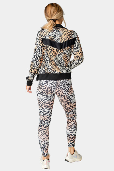 Vonn Elastic Long Sleeve Zip Up Jacket - Cheetah