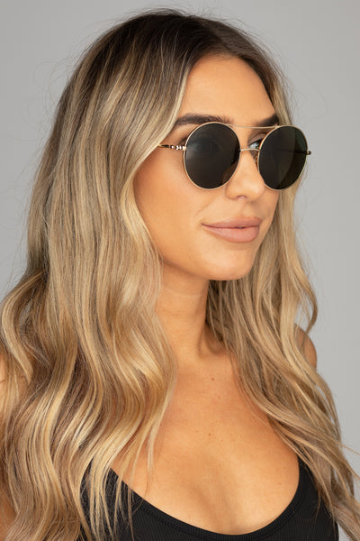 Capri Round Double Bridge Sunglasses - Brown