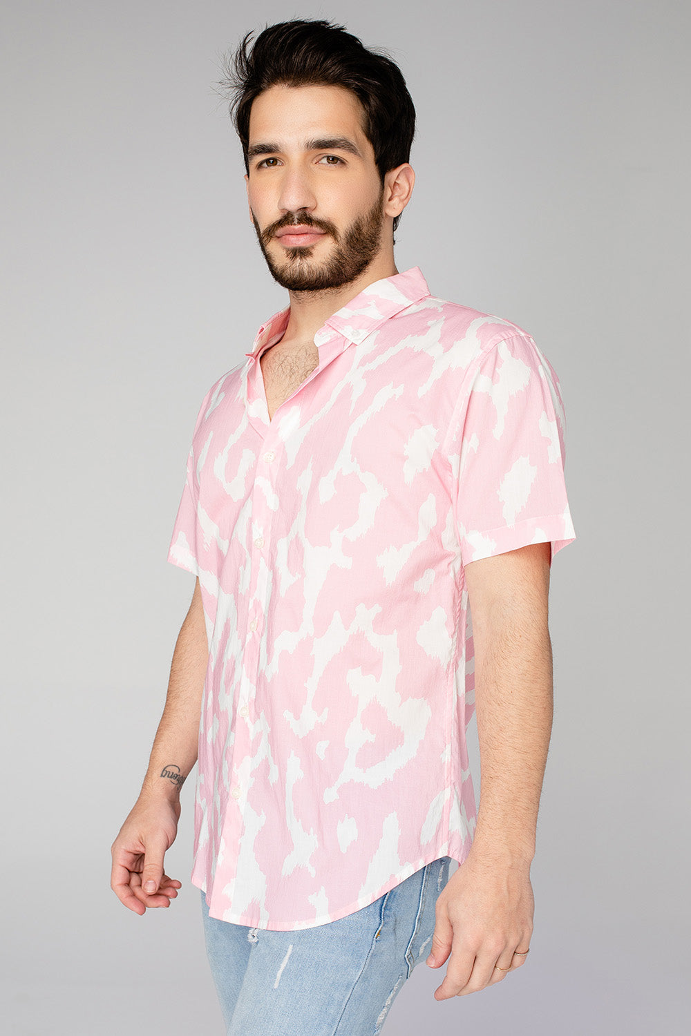 Robert Button Down Dress Shirt - Abstract Pink