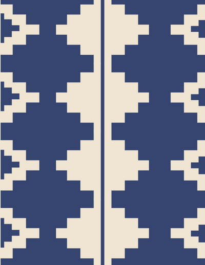 PRESIDIO NAVY + CREAM 100% COTTON -- 54"x74" Oversized Throw Blanket