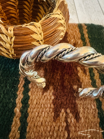 Handcrafted Twisted Sterling Silver Cuff Bracelet