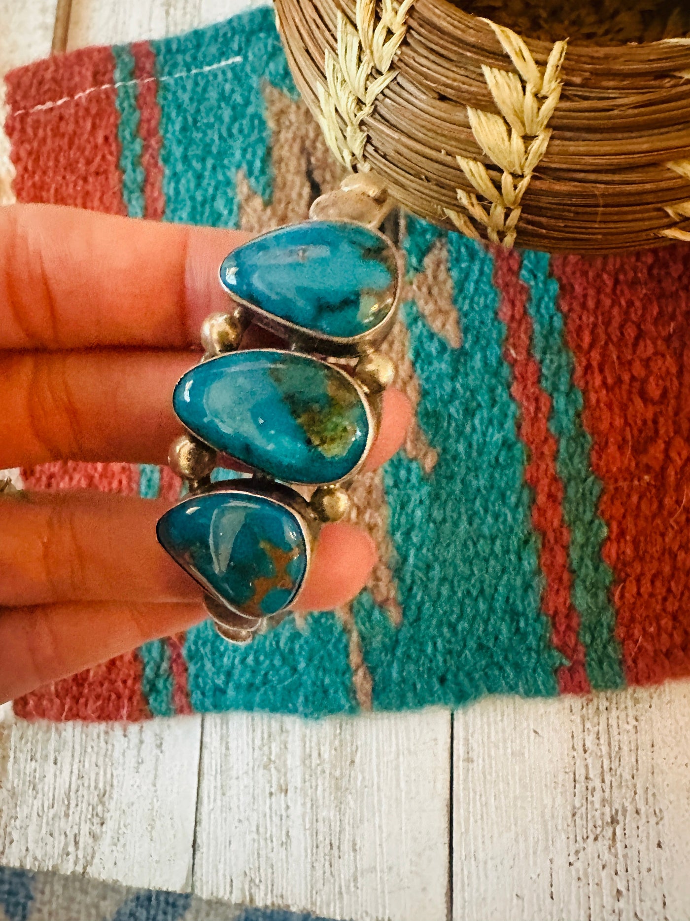 Navajo Turquoise & Sterling Silver Cuff Bracelet /