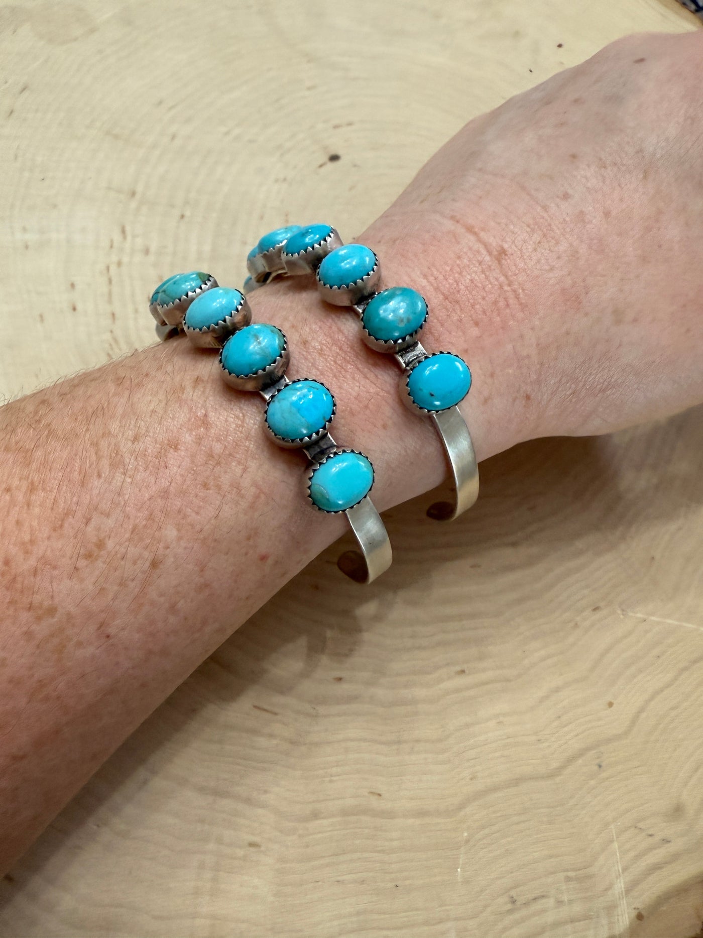 Handmade Blue Bird Turquoise & Sterling Silver Cuff Bracelet