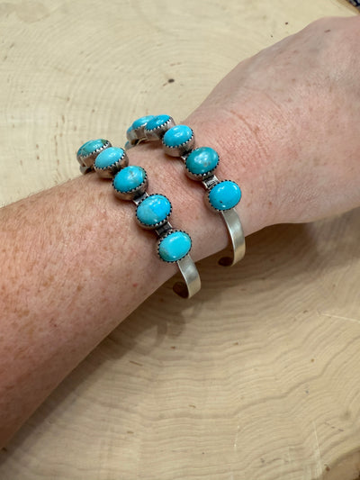 Handmade Blue Bird Turquoise & Sterling Silver Cuff Bracelet
