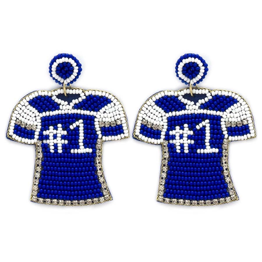 Blue Jersey Earrings