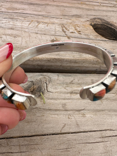 Handmade Spice & Sterling Silver Cuff Bracelet (more blue)