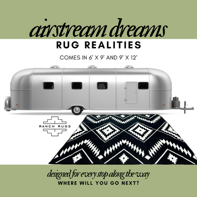 Black + Ivory - 6ft x 9ft - RANCH RUGS  -THE DAVIS -