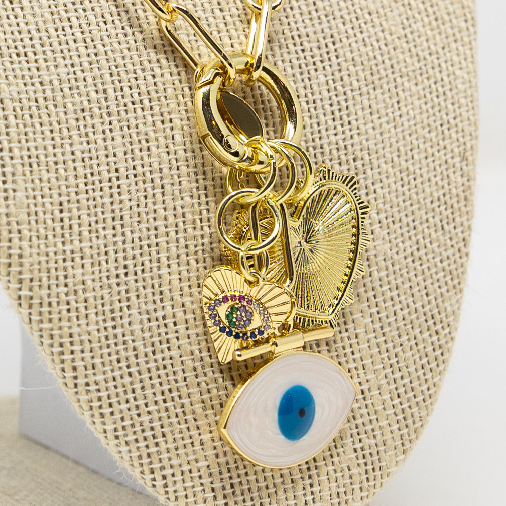 Evil Eye Heart Charming Necklace