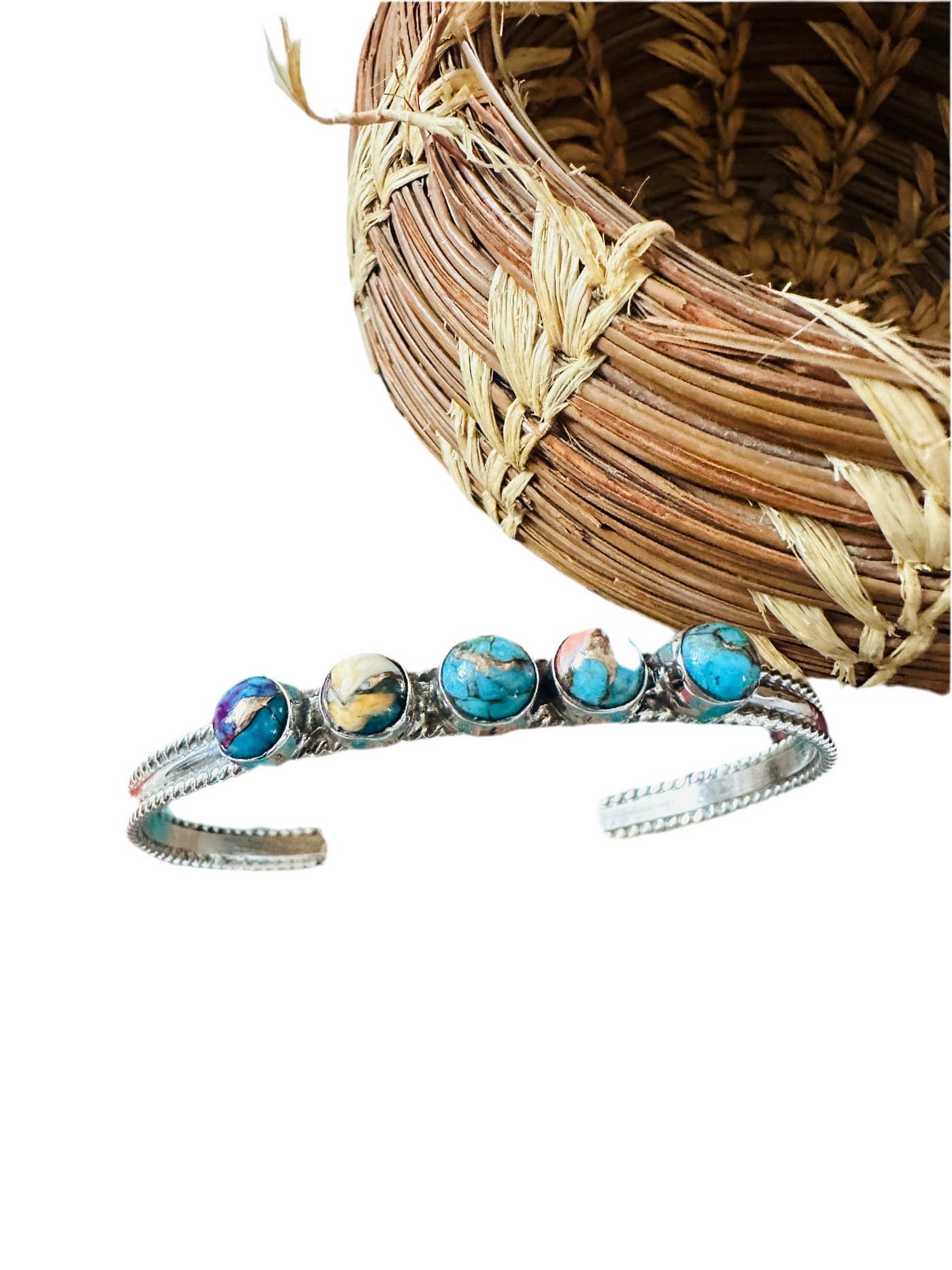 Handcrafted Pink Dream Mojave & Sterling Silver Cuff Bracelet