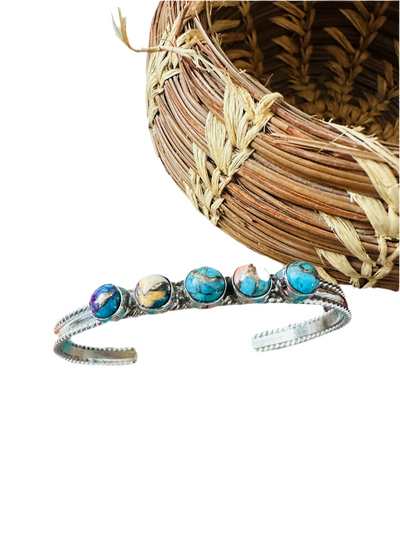 Handcrafted Pink Dream Mojave & Sterling Silver Cuff Bracelet