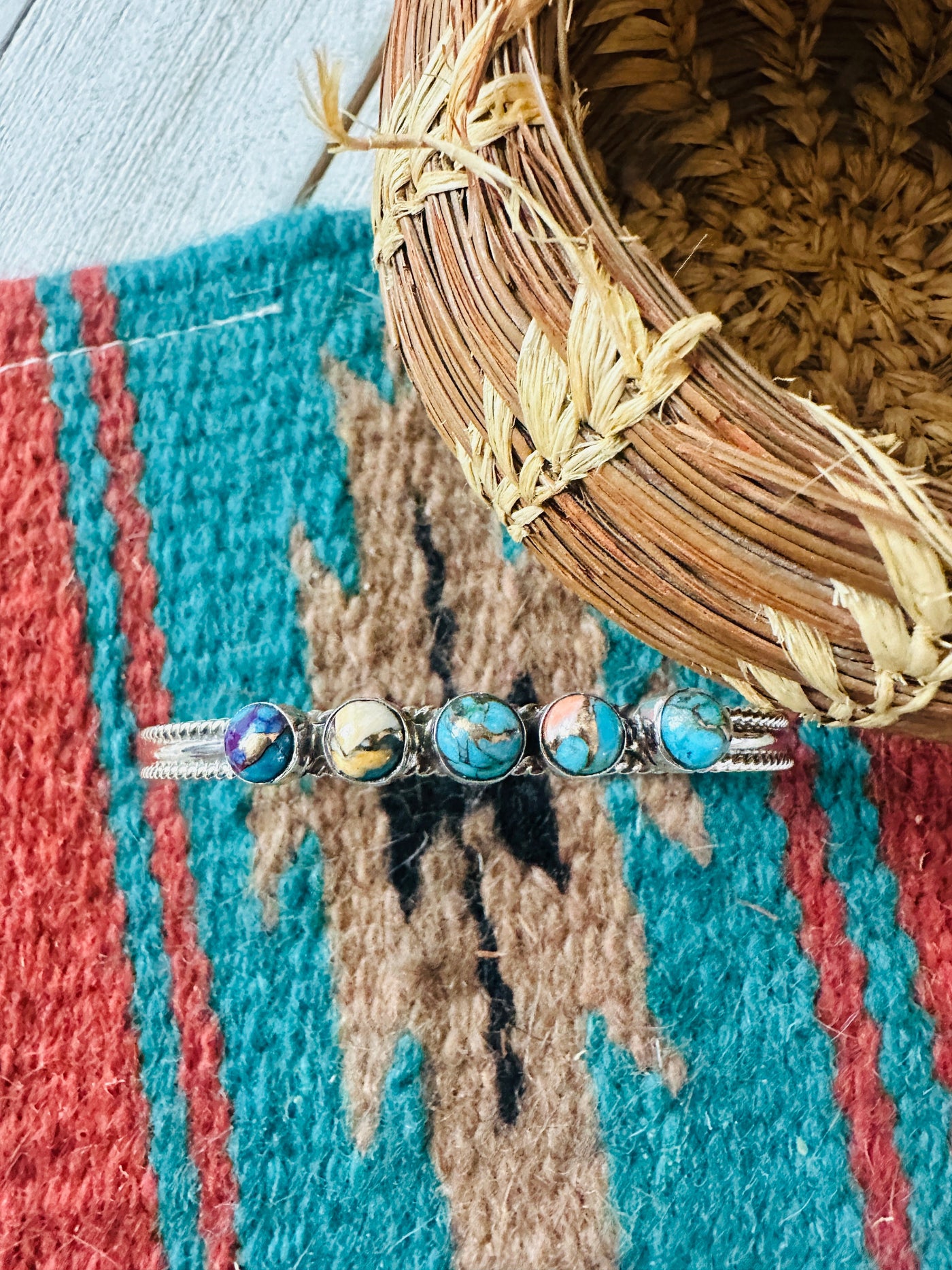 Handcrafted Pink Dream Mojave & Sterling Silver Cuff Bracelet