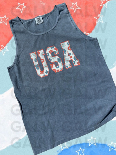 USA Floral Tank