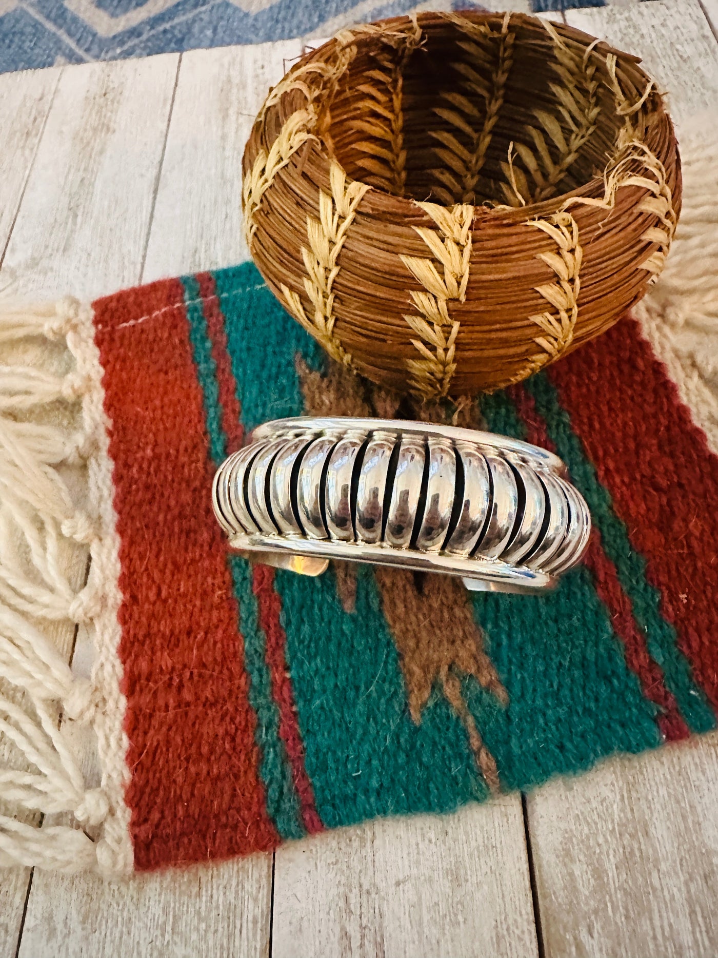 Handcrafted Rolled Sterling Silver Cuff Bracelet