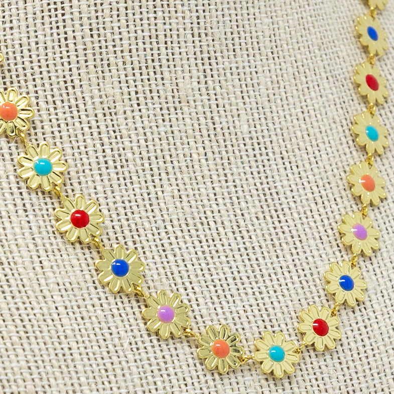 Large Gold + Rainbow Daisy Chain