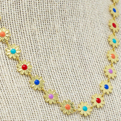 Large Gold + Rainbow Daisy Chain