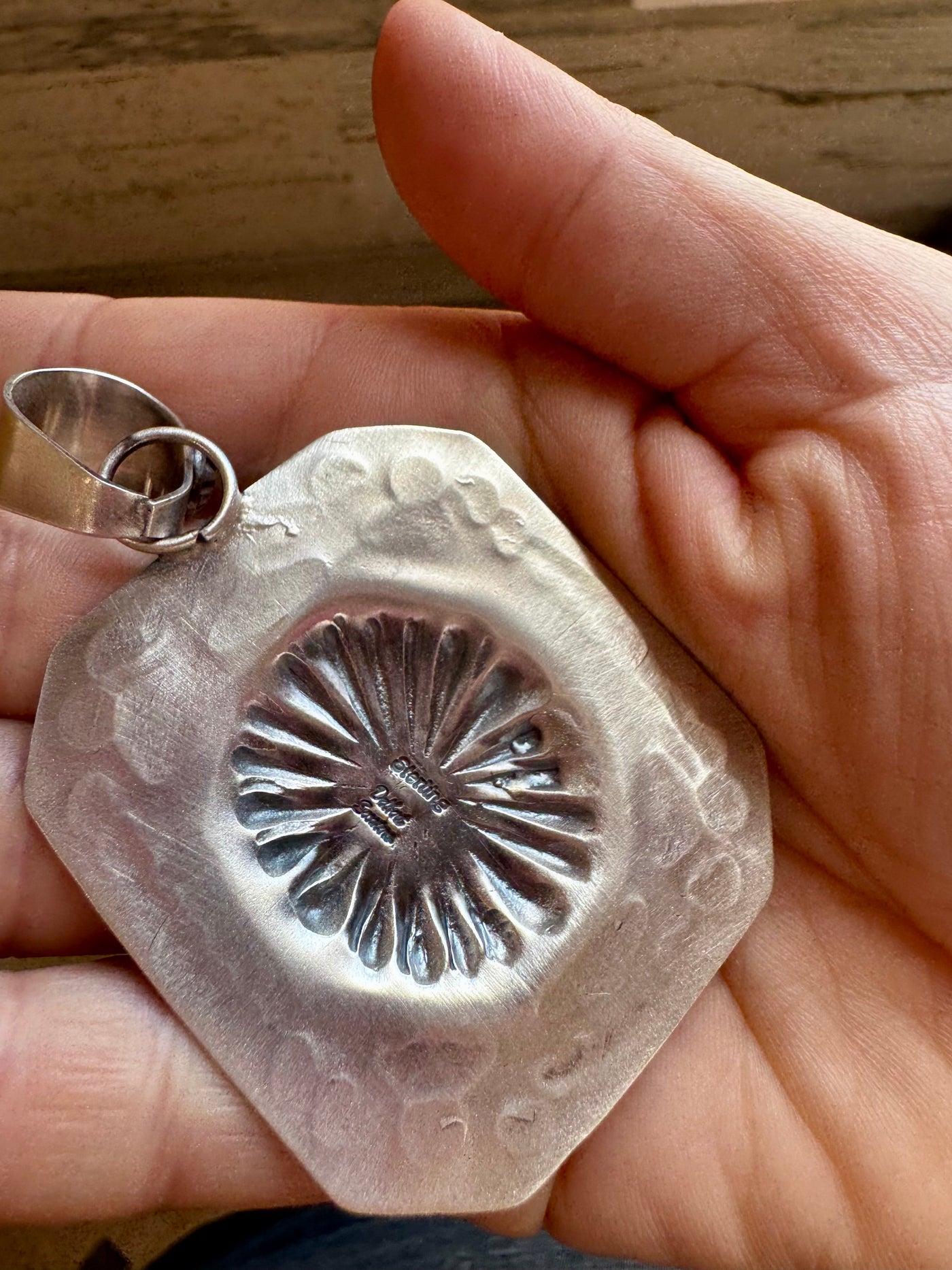 Large Rectangle Sterling Silver Pendant – 3" x 2"