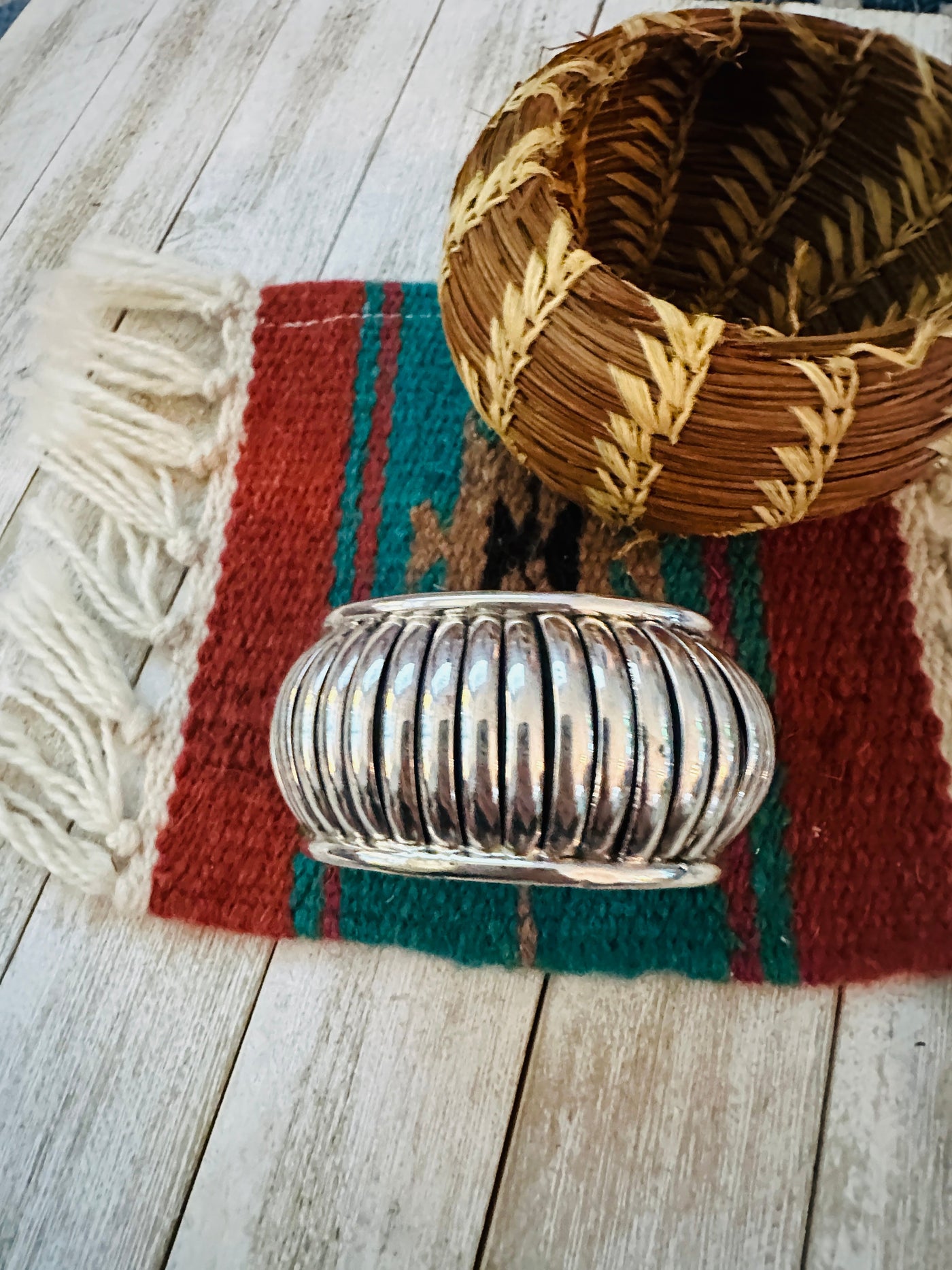 Handcrafted Rolled Sterling Silver Cuff Bracelet