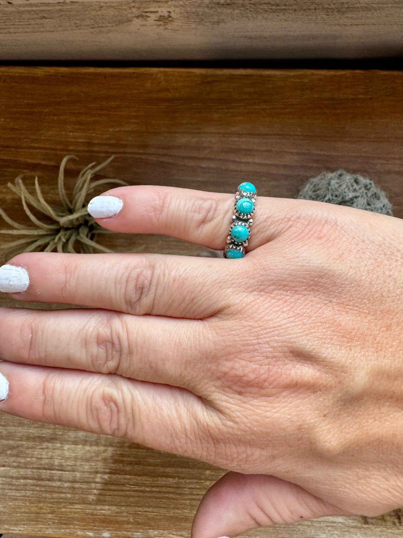 Band Ring - Size 6 - Kingman Turquoise & sterling silver