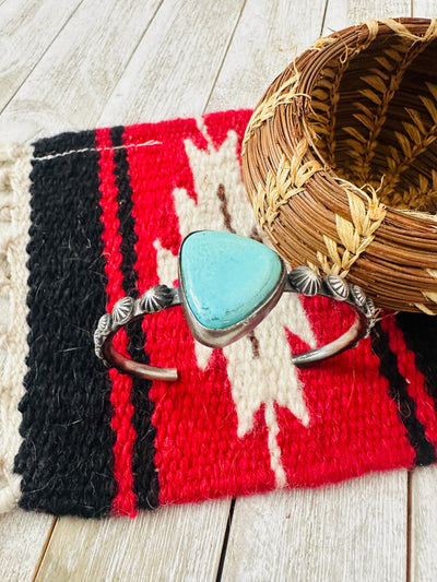 Handcrafted Turquoise & Sterling Silver Cuff Bracelet by Chimney Butte
