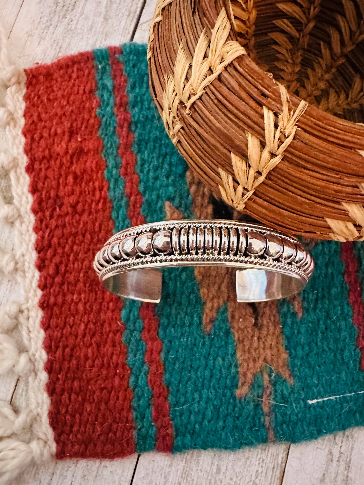 Handcrafted Rolled Sterling Silver Cuff Bracelet