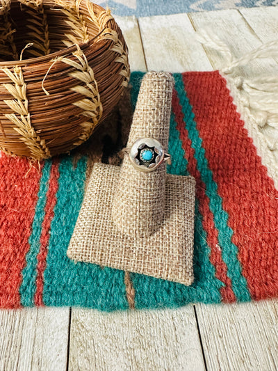 Handcrafted Turquoise & Sterling Silver Ring size 7.5