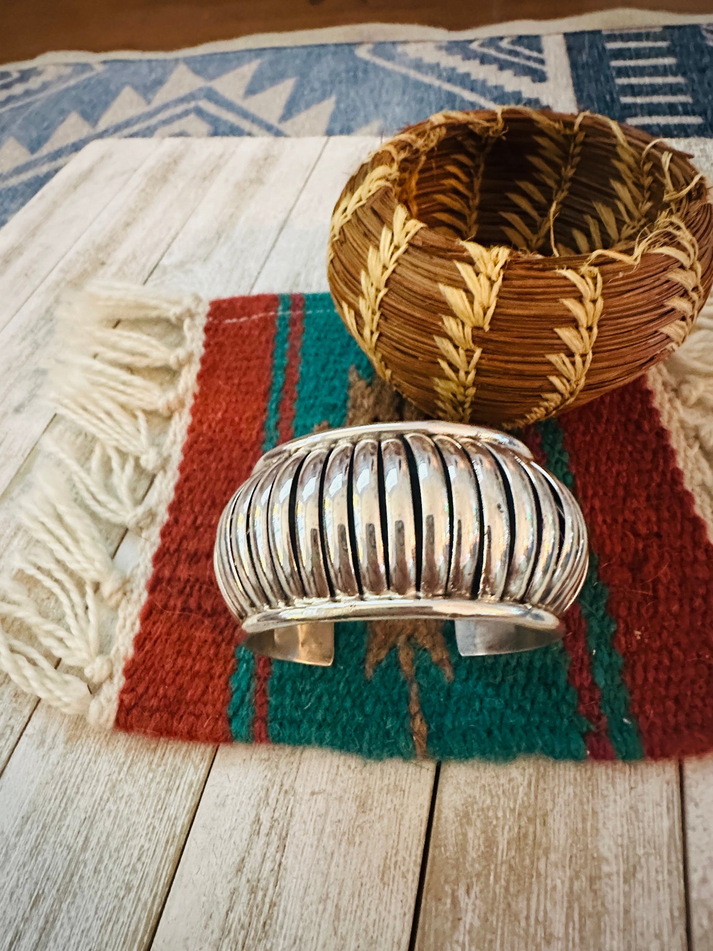 Handcrafted Rolled Sterling Silver Cuff Bracelet