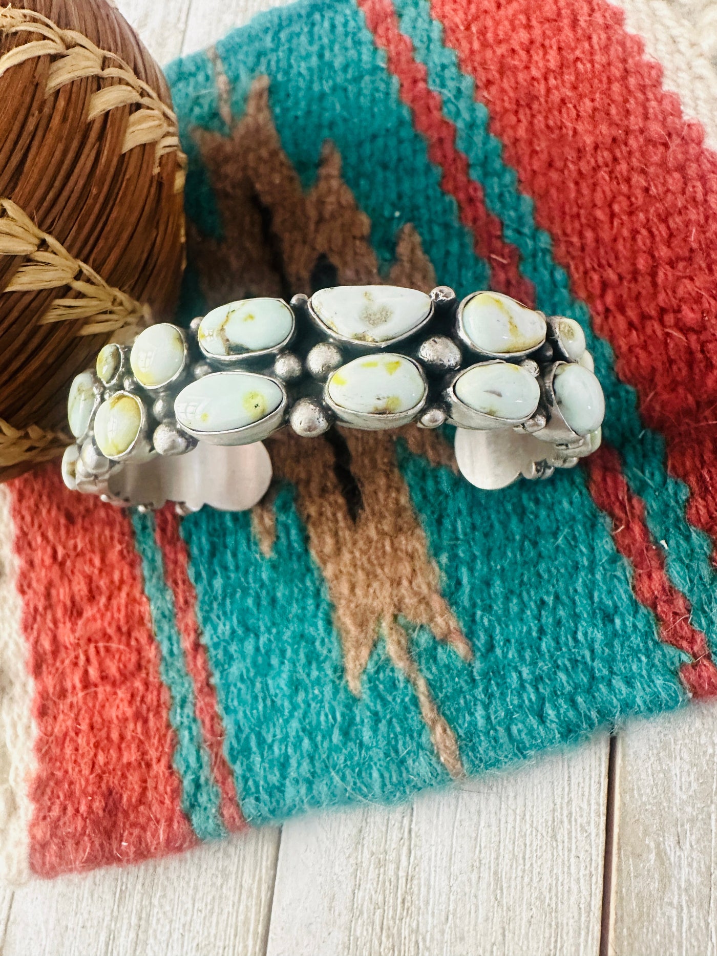 Navajo Palomino Turquoise & Sterling Silver Cuff Bracelet