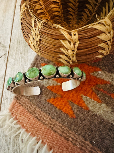 Handcrafted Sonoran Turquoise & Sterling Silver Cuff Bracelet by Bobby Johnson /