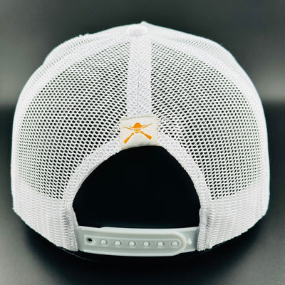 “Cowboy Hat” Patch Rope Trucker Hat - White