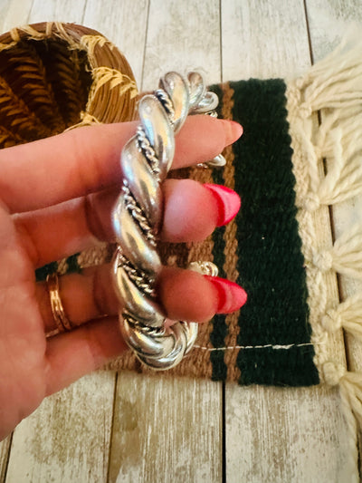 Handcrafted Twisted Sterling Silver Cuff Bracelet