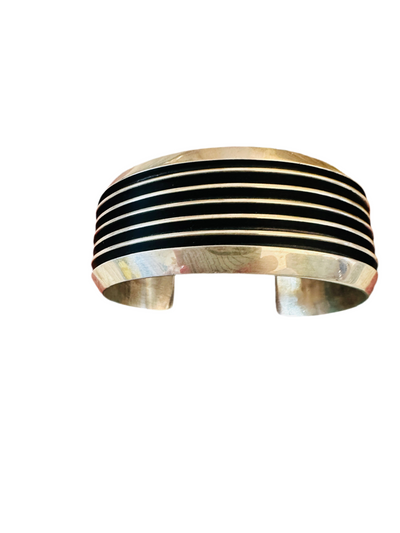Hand Crafted Sterling Silver Cuff Bracelet By Tom Hawk