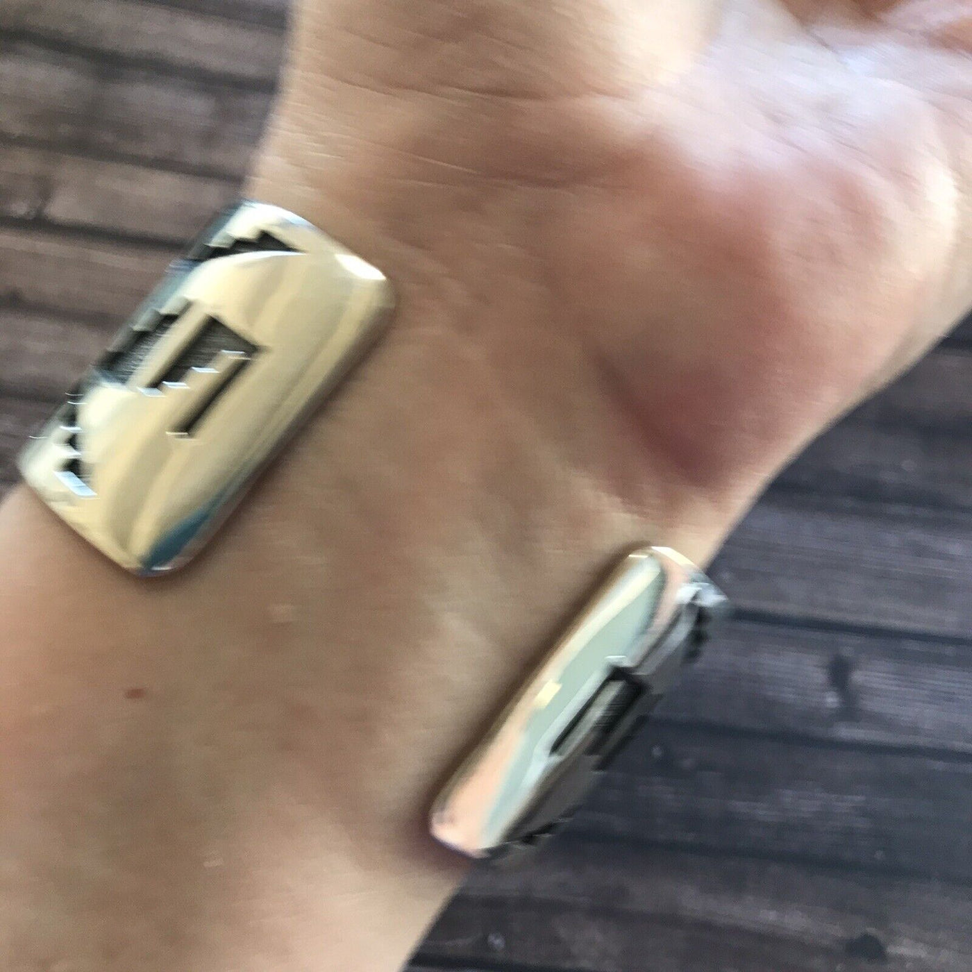 Handcrafted Sterling Silver and Golden Hills Turquoise Butterfly Cuff Bracelet, Signed RB