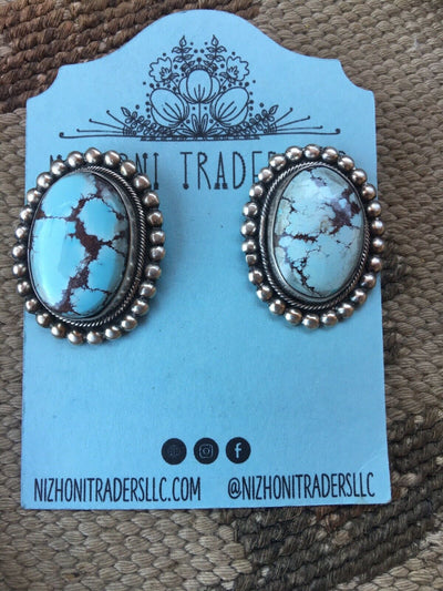 Handcrafted Sterling Silver and Golden Hills Turquoise Necklace Set By Bea Tom