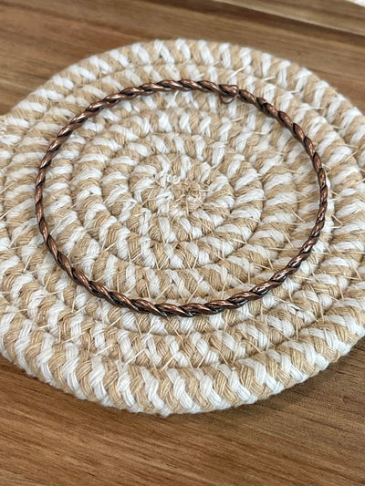 Vintage Handmade Copper Braided Bangle Bracelet