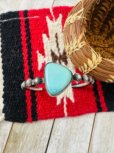 Handcrafted Turquoise & Sterling Silver Cuff Bracelet by Chimney Butte