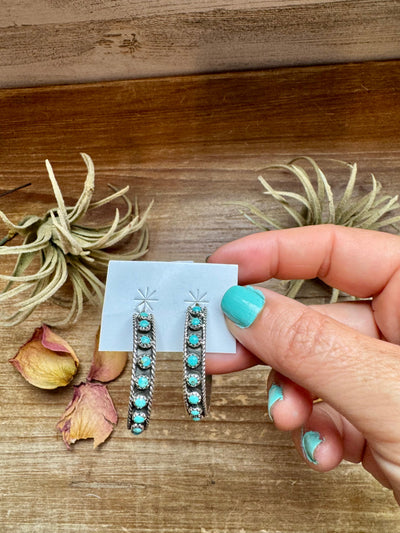 Snake Eye Hoop Earrings – Kingman Turquoise & Sterling Silver