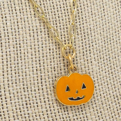 Jack-o-Lantern Gold Necklace