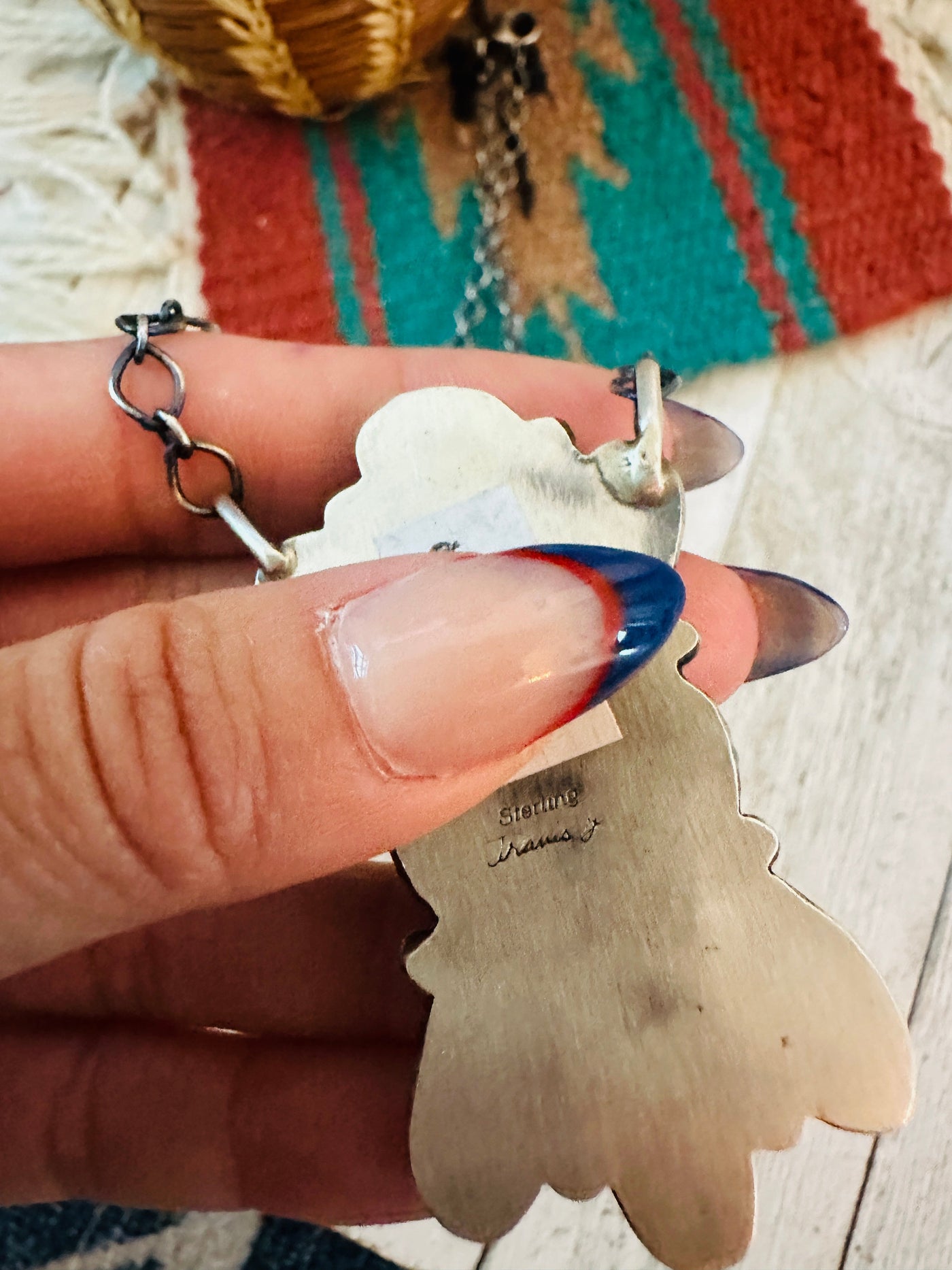 Handcrafted Sterling Silver & Golden Hills Turquoise Cluster Necklace