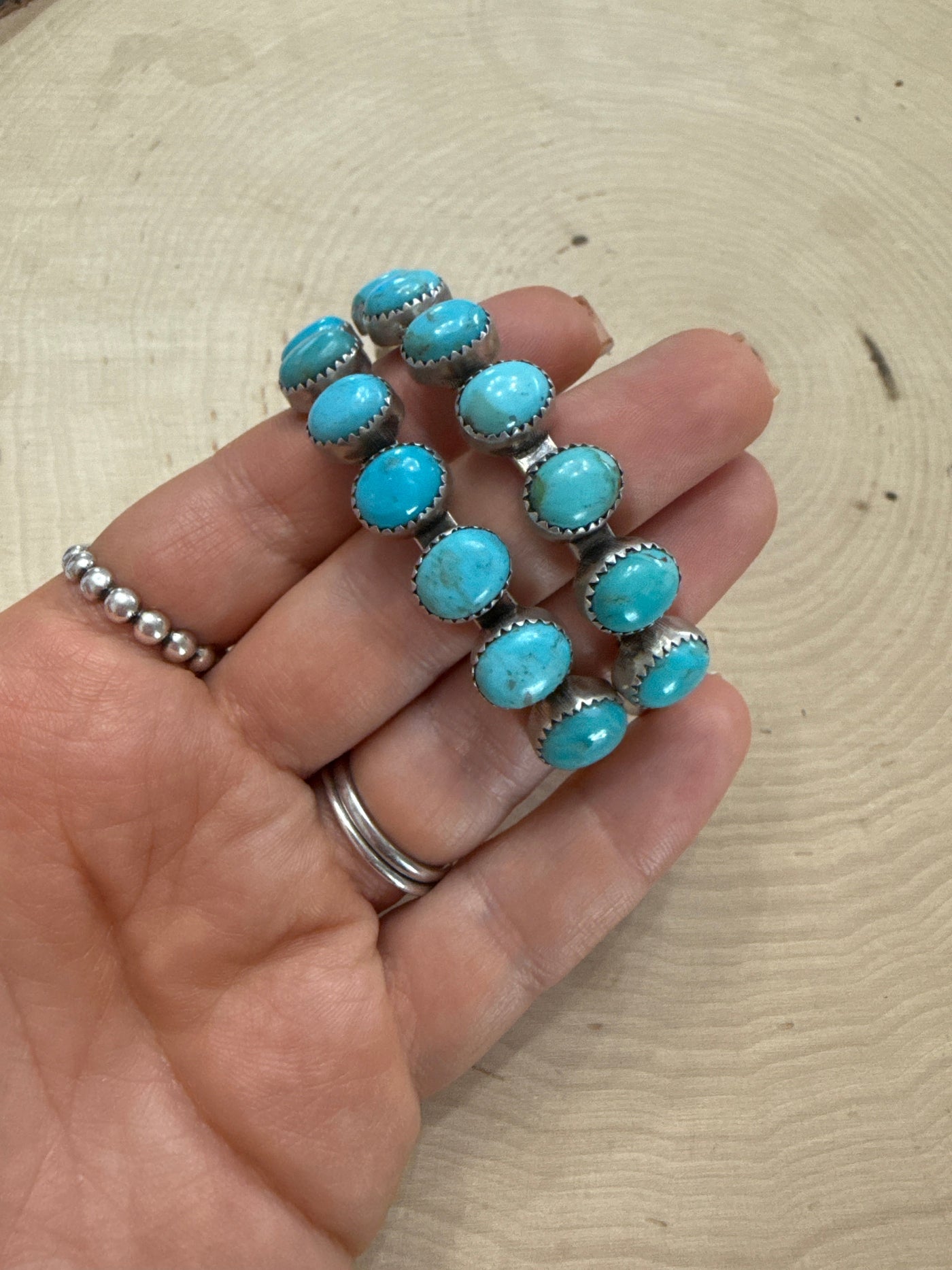 Handmade Blue Bird Turquoise & Sterling Silver Cuff Bracelet