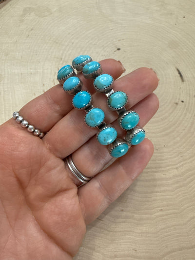 Handmade Blue Bird Turquoise & Sterling Silver Cuff Bracelet